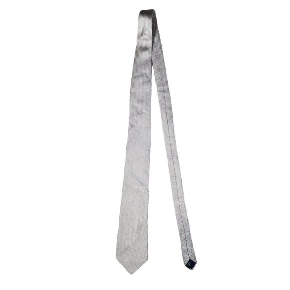 Joseph Abboud Men's Tan Blue Gingham Silk Classic Necktie - Picture 2 of 7